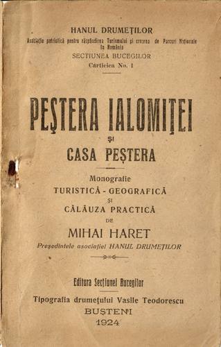 „Peștera Ialomiței și Casa Peștera", 1924